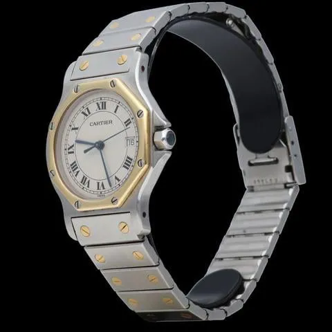 Cartier Santos 187902 30mm Yellow gold and Stainless steel White 2