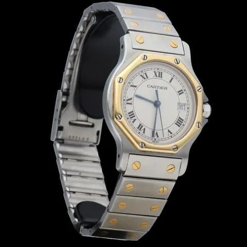 Cartier Santos 187902 30mm Yellow gold and Stainless steel White 4