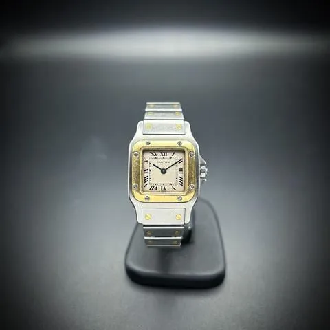 Cartier Santos Galbée 1567 24mm Yellow gold and Stainless steel White