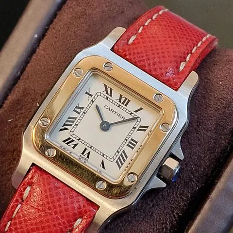 Cartier Santos Galbée 1567 24mm Yellow gold and Stainless steel White