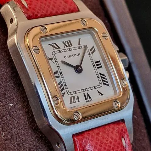 Cartier Santos Galbée 1567 24mm Yellow gold and Stainless steel White 2