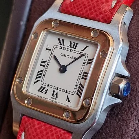 Cartier Santos Galbée 1567 24mm Yellow gold and Stainless steel White 3