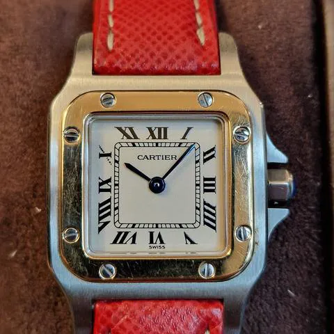 Cartier Santos Galbée 1567 24mm Yellow gold and Stainless steel White 6