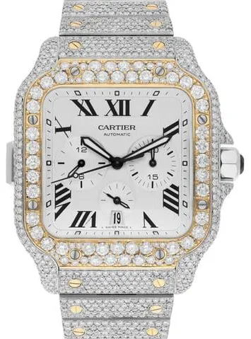 Cartier Santos W2SA0008 44mm Yellow gold and Stainless steel Silver