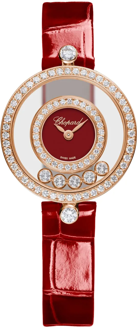 Chopard Happy Diamonds 203957-5210 26mm Rose gold and Diamond and 18k rose gold Red