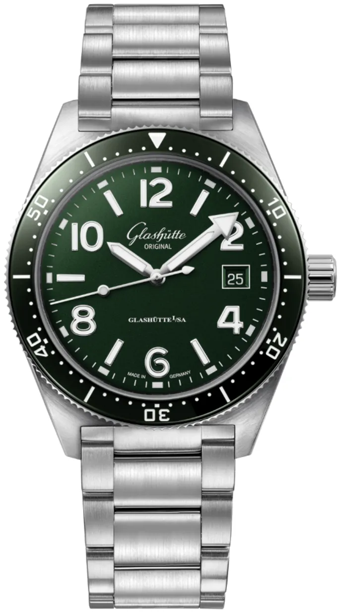 Glashütte SeaQ 1-39-11-13-83-70 39.5mm Stainless steel Green