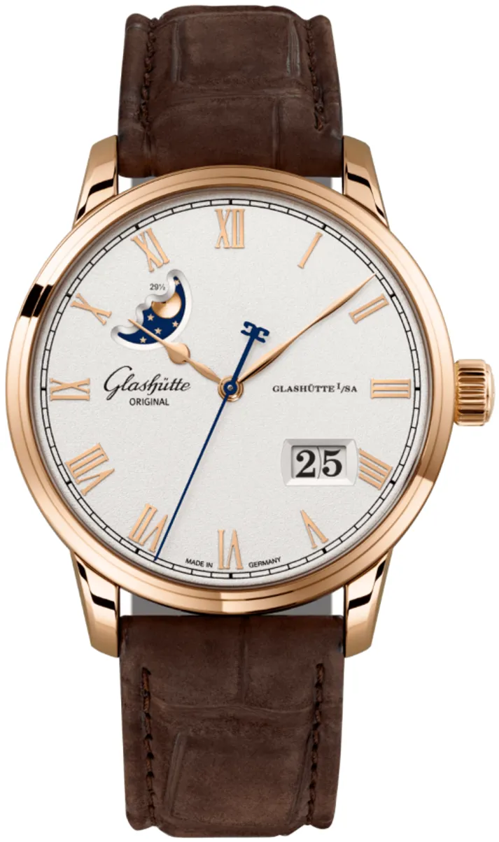 Glashütte Senator 1-36-24-02-05-62 40mm Rose gold Silver