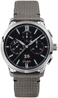 Glashütte Senator Chronograph Panorama Date 1-37-01-03-02-36 Stainless steel Black