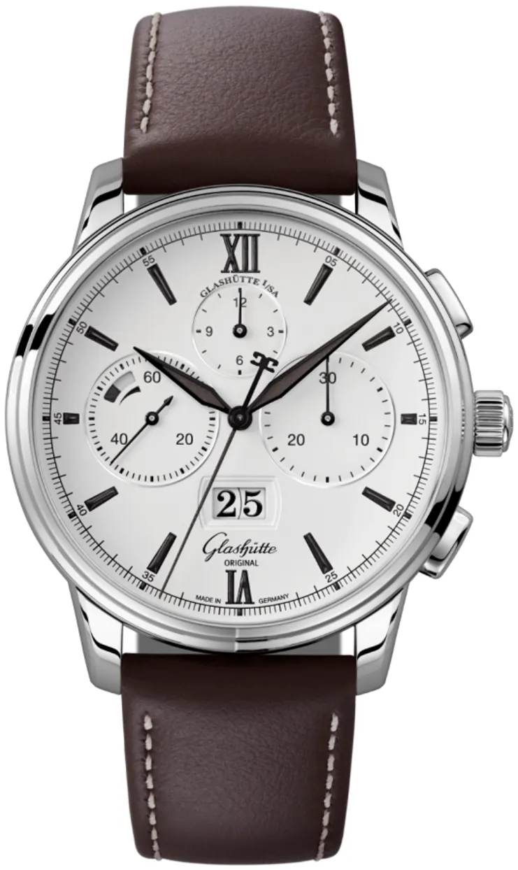 Glashütte Senator Chronograph Panorama Date 1-37-01-05-02-35 42mm Stainless steel Silver