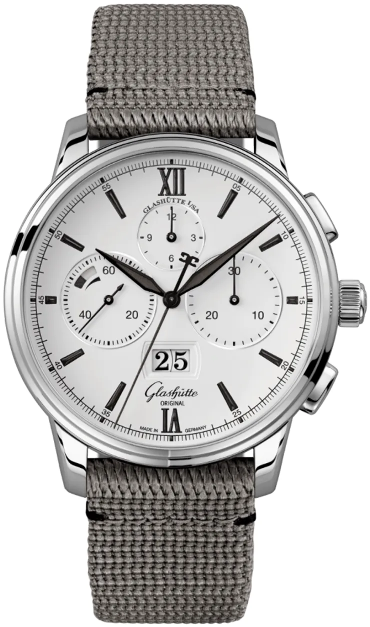 Glashütte Senator Chronograph Panorama Date 1-37-01-05-02-36 42mm Stainless steel Silver