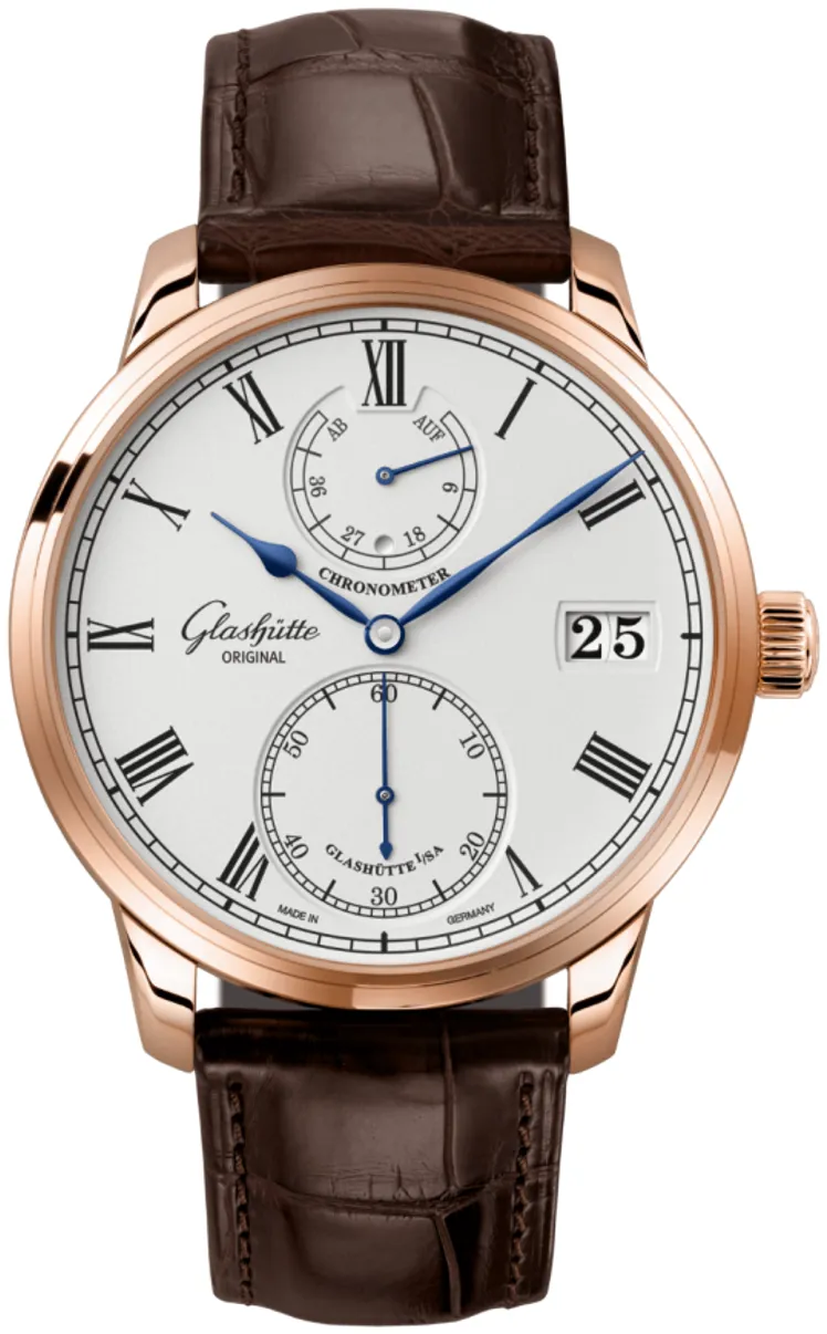 Glashütte Senator Chronometer 1-58-01-02-05-30 42mm Rose gold and 18k rose gold Silver