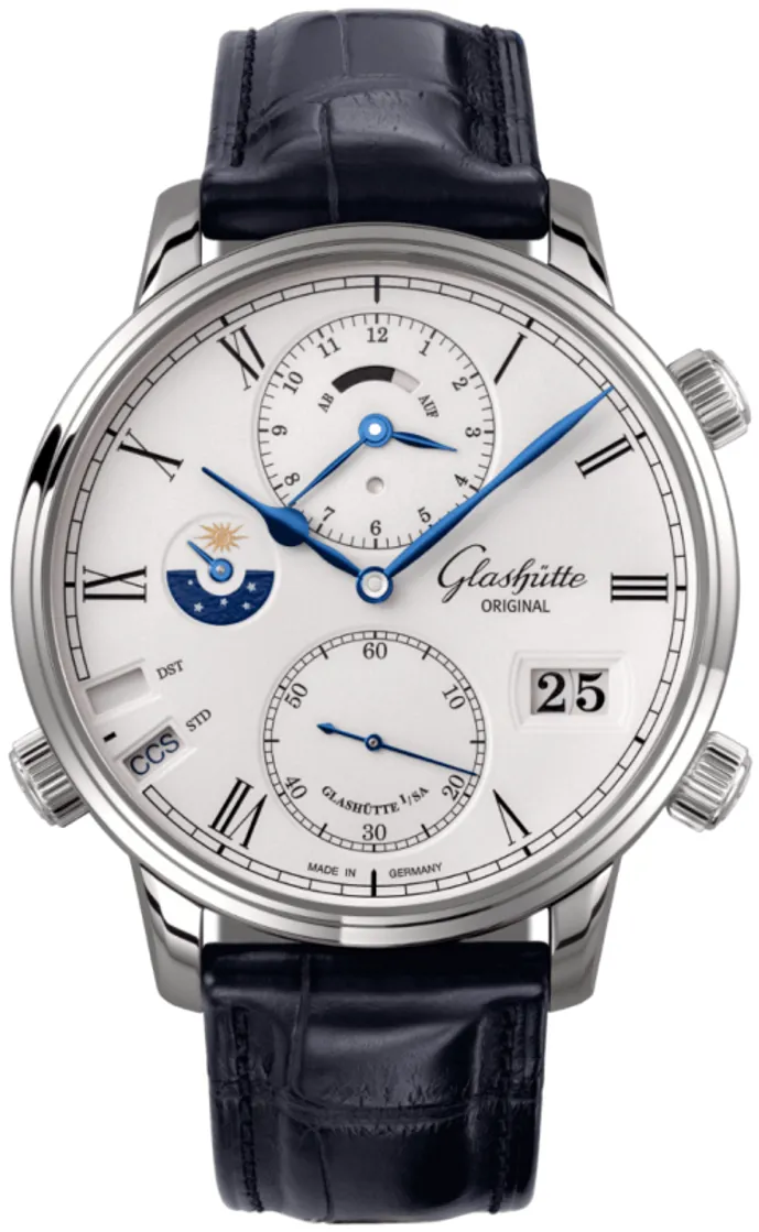 Glashütte Senator Cosmopolite 1-89-02-01-04-30 44mm White gold and 18k white gold Silver