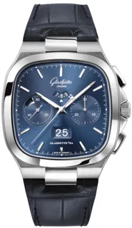 Glashütte Seventies Chronograph Panorama Date 1-37-02-08-02-61 Stainless steel Blue