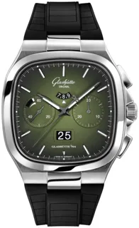 Glashütte Seventies Chronograph Panorama Date 1-37-02-09-02-63 Stainless steel Green