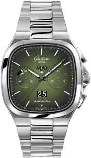 Glashütte Seventies Chronograph Panorama Date 1-37-02-09-02-70 Stainless steel Green