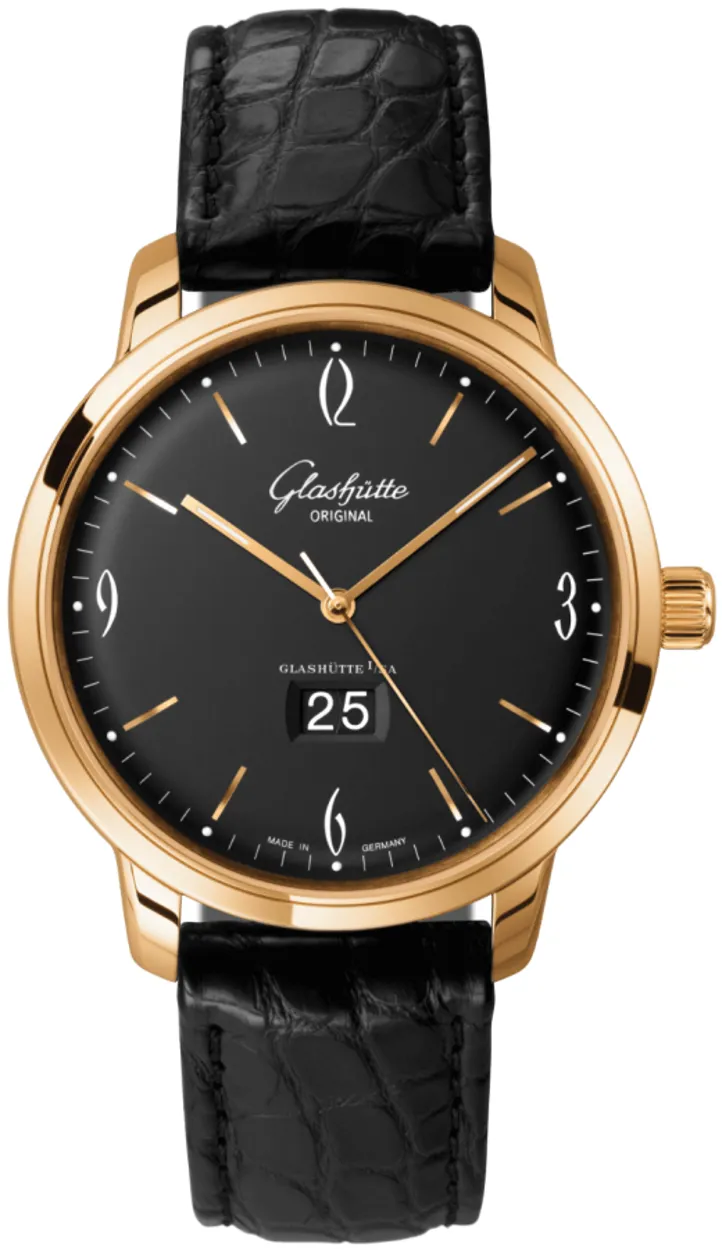 Glashütte Sixties Panorama Date 2-39-47-02-01-04 42mm Rose gold and 18k rose gold Black