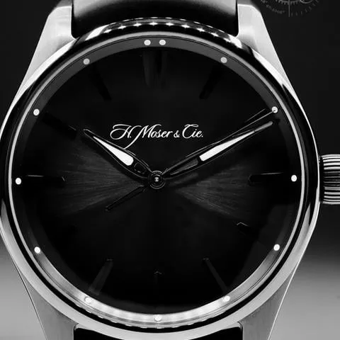 H. Moser & Cie. Pioneer 3200-1205 43mm Black DLC Blue