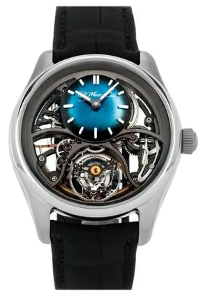 H. Moser & Cie. Pioneer Tourbillon 3811-1200 42mm Stainless steel Blue