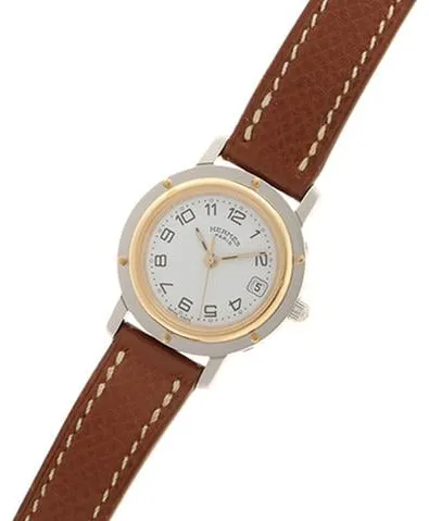 Hermès Clipper CL4.220 24mm Yellow gold and Stainless steel White 1