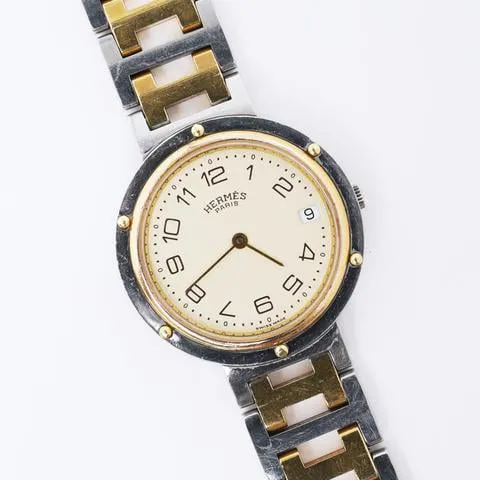 Hermès Clipper 34 34mm Yellow gold and Stainless steel Champagne