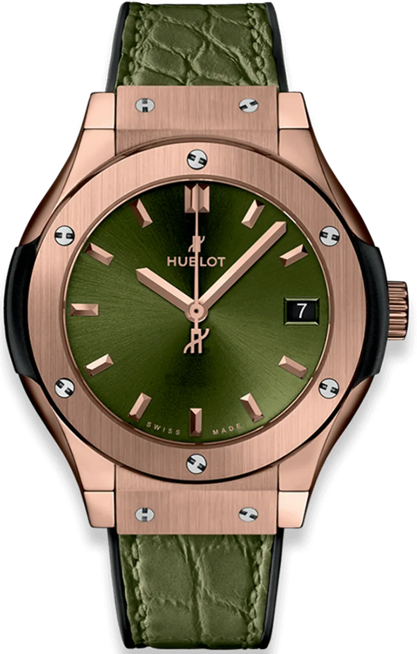 Hublot Classic Fusion 581.OX.8980.LR 33mm Rose gold and 18k rose gold Green