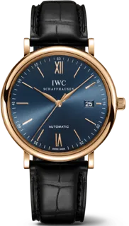 IWC Portofino IW356522 Yellow gold Blue