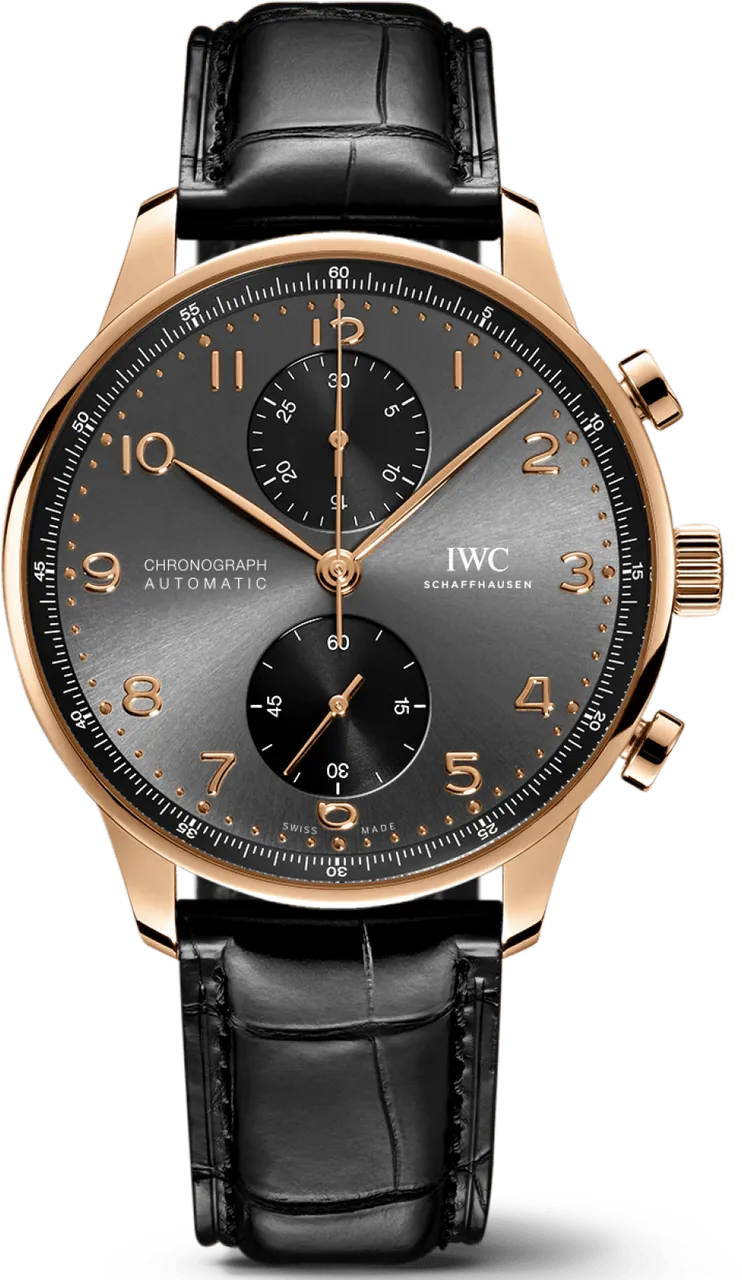 IWC Portuguese Chronograph IW371610 41mm Yellow gold Gray