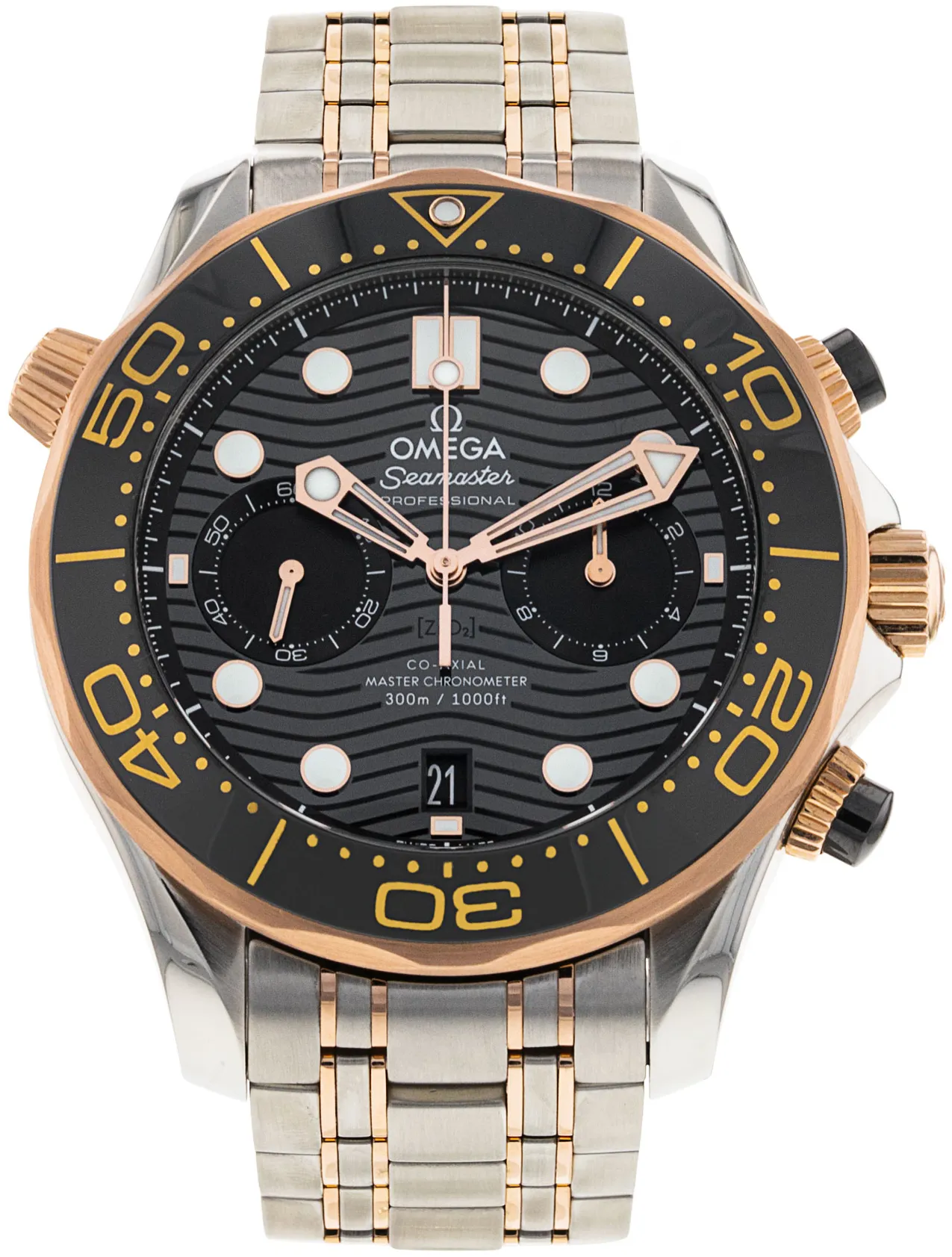 Omega Seamaster Diver 300M 210.20.44.51.01.001 44mm Rose gold and Stainless steel Black