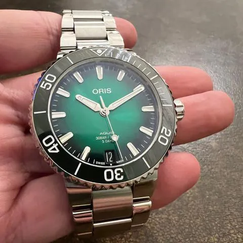 Oris Aquis 01 400 7769 4157-07 8 22 09PEB 41mm Stainless steel Green 9