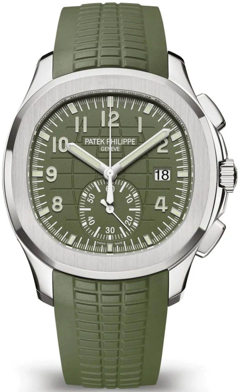 Patek Philippe Aquanaut 5968G-010 42mm White gold and 18k white gold Green