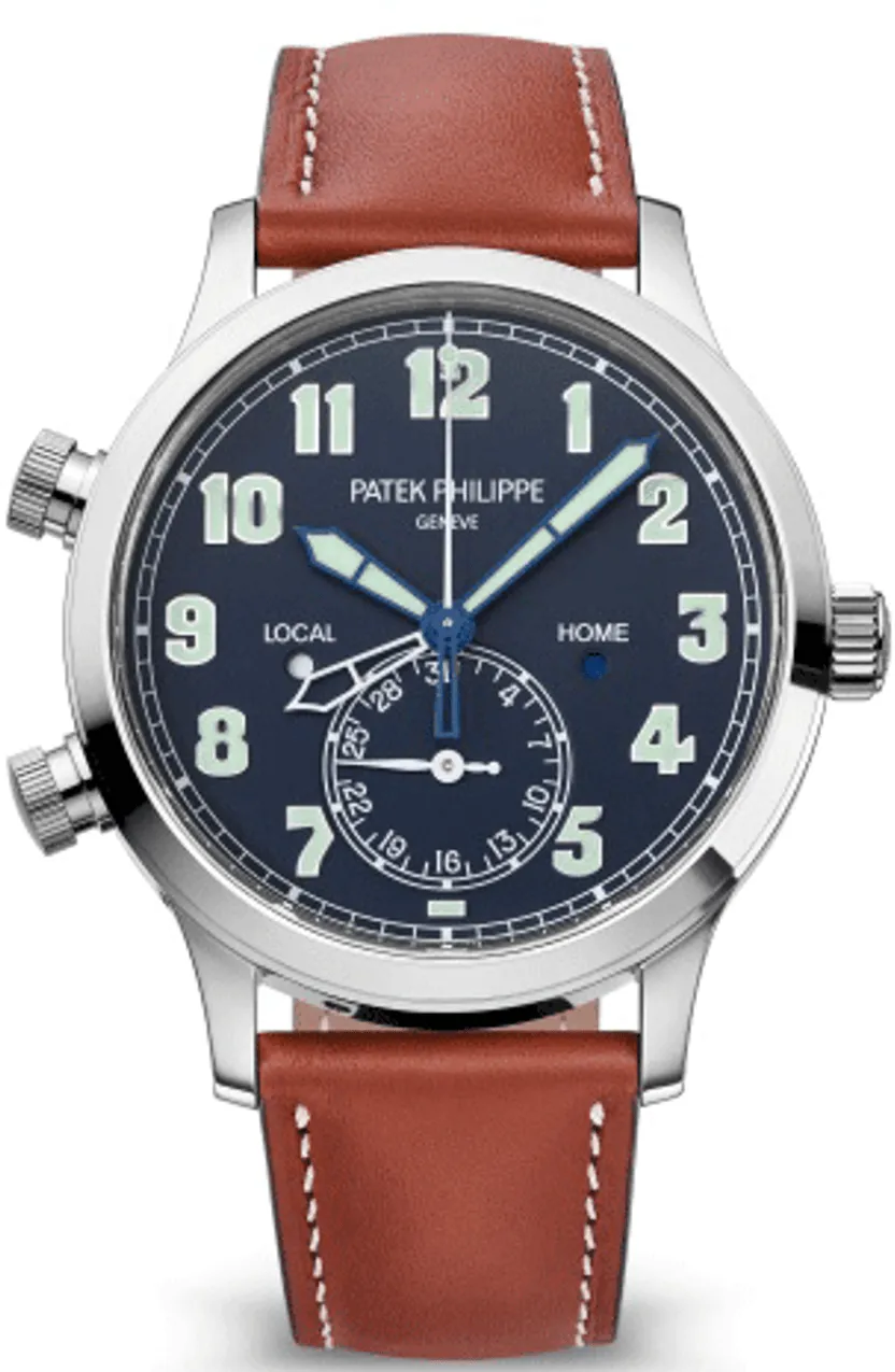 Patek Philippe Calatrava Pilot Travel Time 5524G-001 42mm White gold and 18k white gold Blue