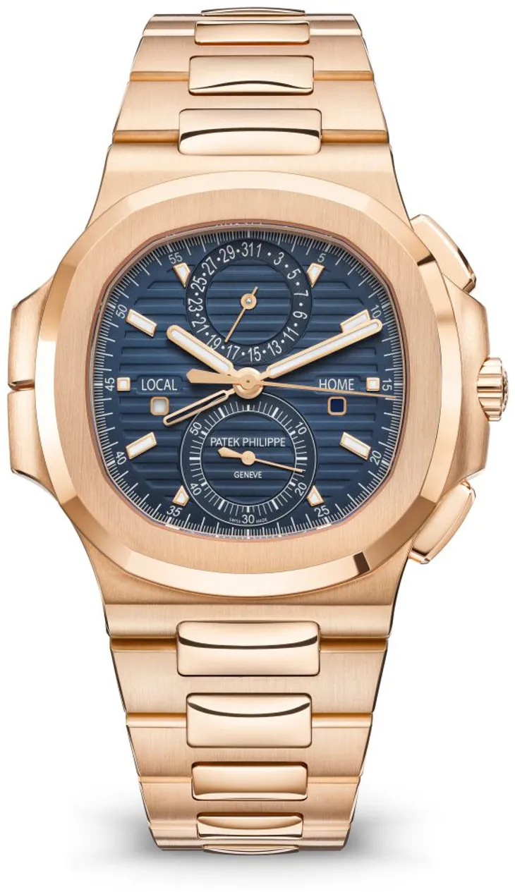 Patek Philippe Nautilus 5990/1R-001 40.5mm Rose gold and 18k rose gold Blue