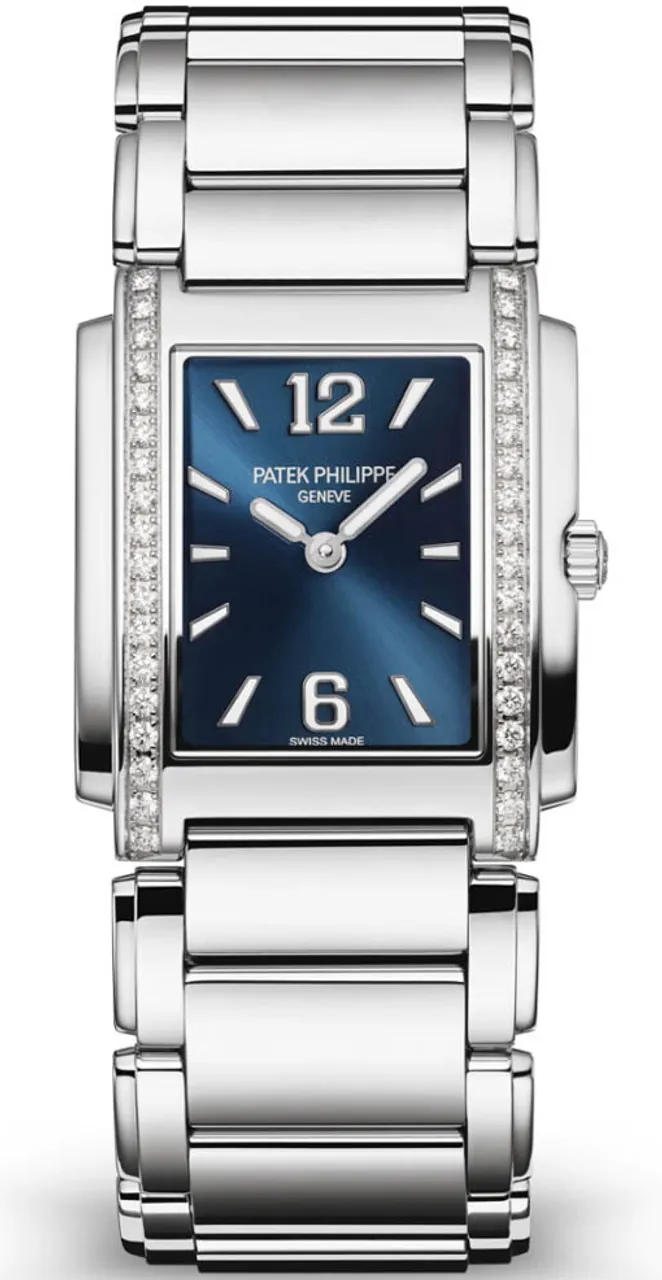 Patek Philippe Twenty~4 4910/1200A-001 25.1mm Stainless steel and Diamond Blue