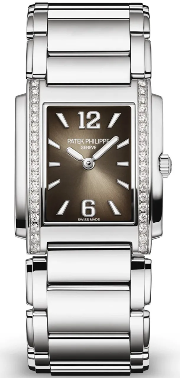 Patek Philippe Twenty~4 4910/1200A-010 25.1mm Stainless steel and Diamond Gray