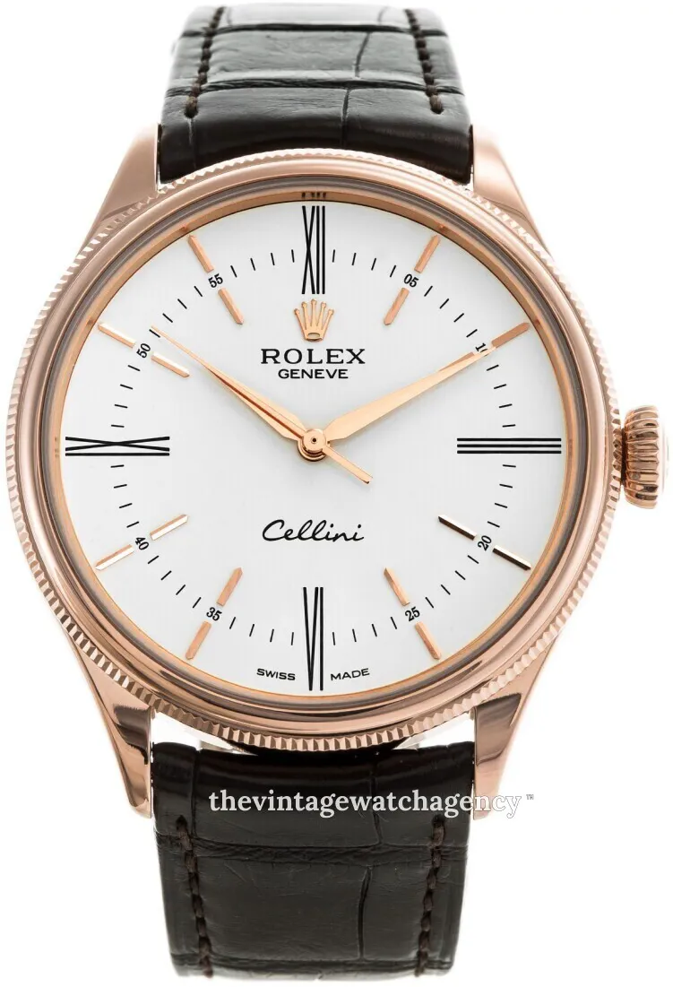 Rolex Cellini 50505-0020 39mm Rose gold White