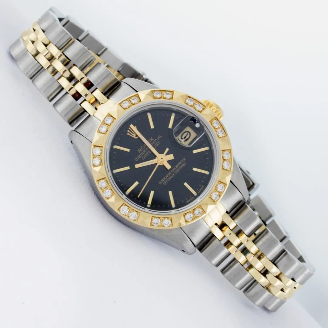 Rolex Date 26mm Stainless steel and 14k yellow gold Black 2