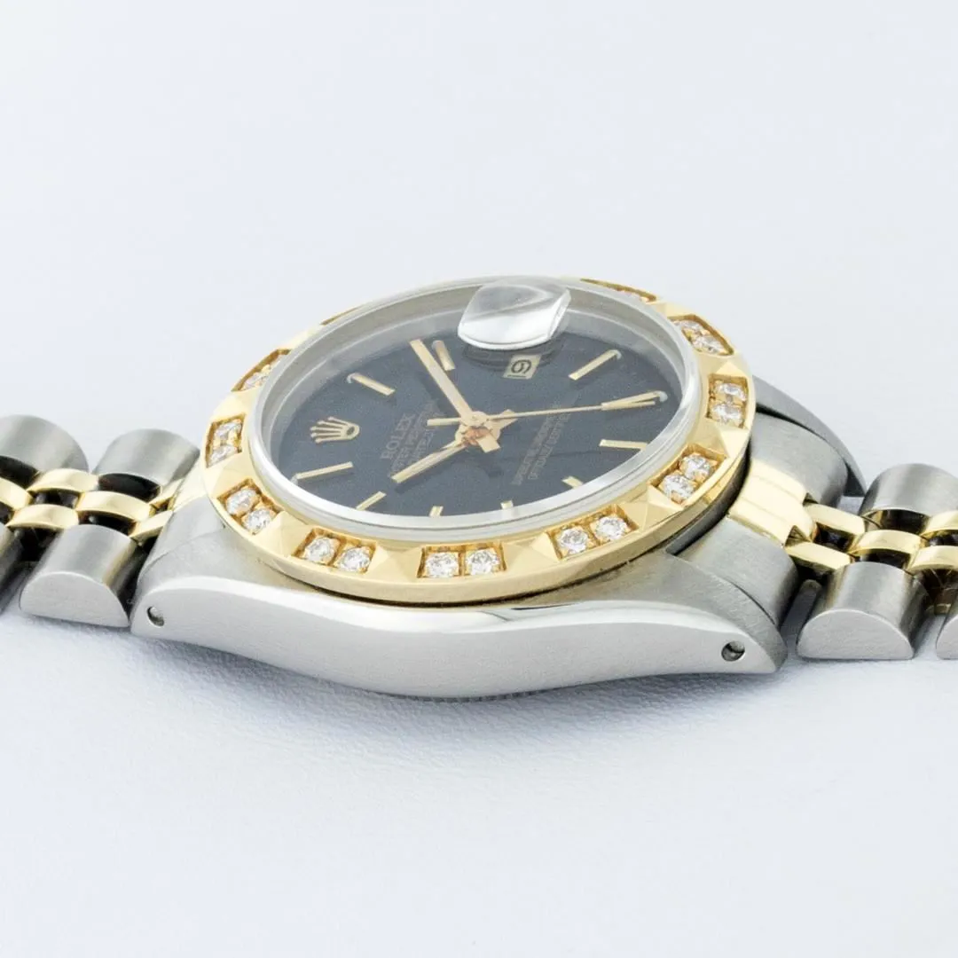 Rolex Date 26mm Stainless steel and 14k yellow gold Black 5