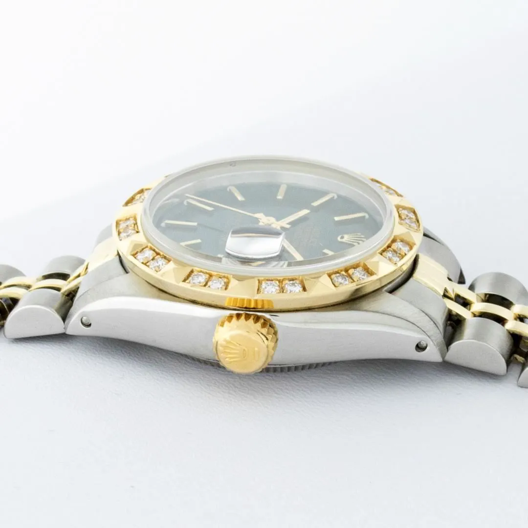 Rolex Date 26mm Stainless steel and 14k yellow gold Black 6