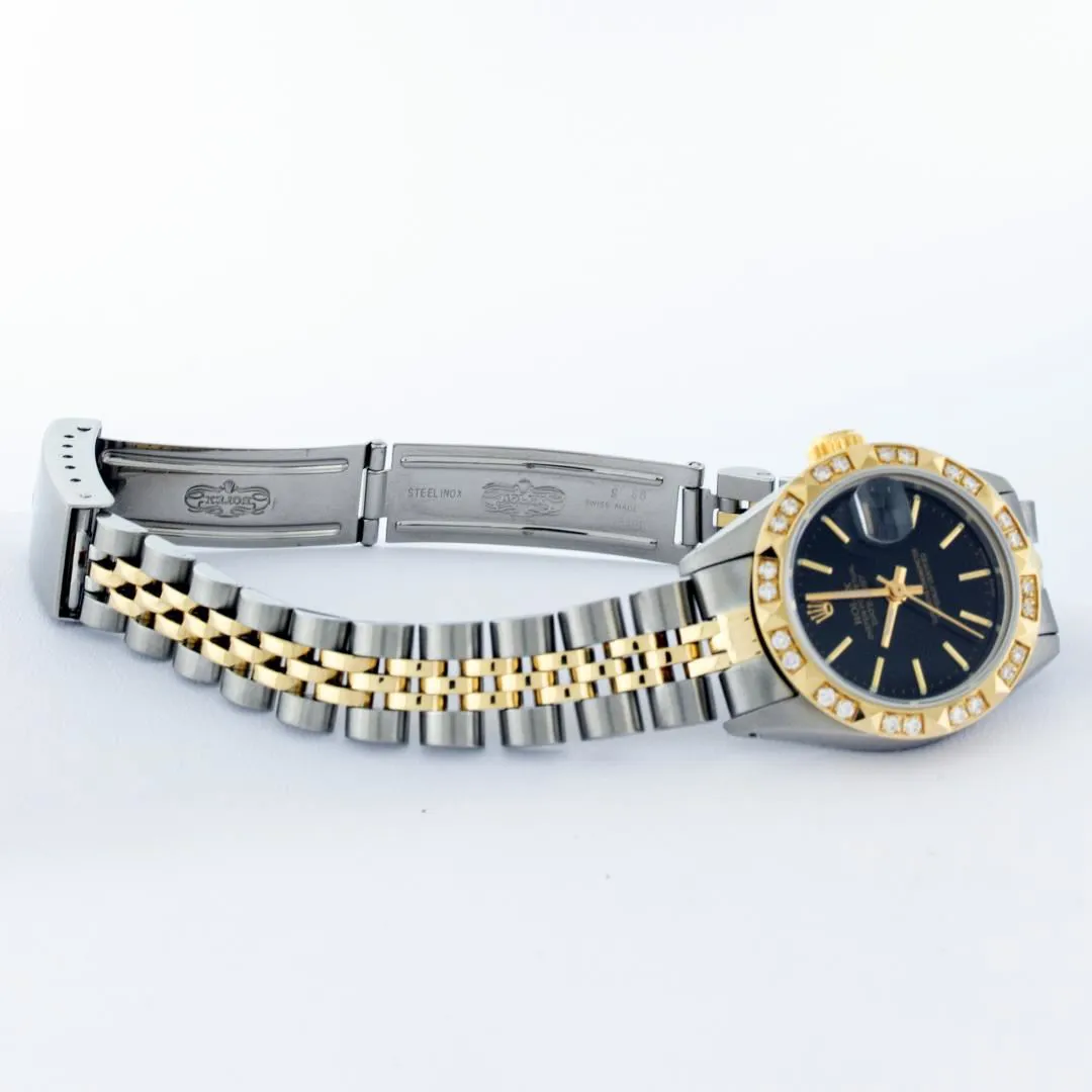 Rolex Date 26mm Stainless steel and 14k yellow gold Black 8