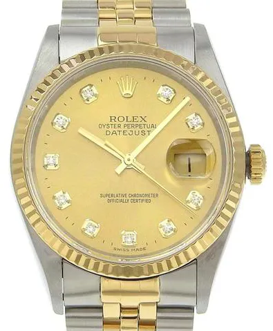 Rolex Datejust 16233G 36mm Yellow gold and Stainless steel Champagne