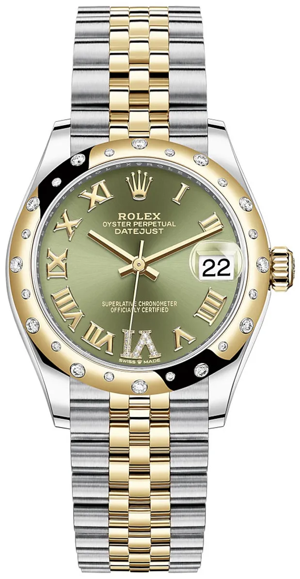 Rolex Datejust 278343RBR-0016 31mm Yellow gold and Oystersteel Green