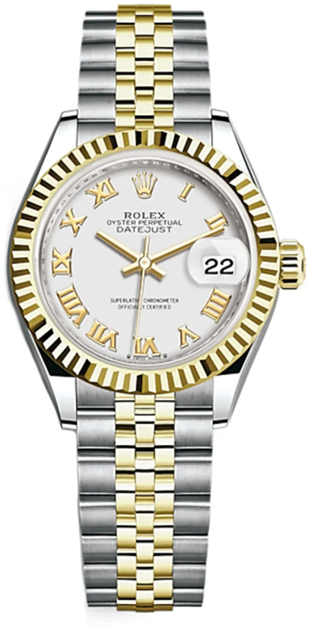 Rolex Datejust 279173WRJ 28mm Stainless steel White