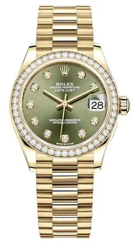 Rolex Datejust 31 278288RBR 31mm Yellow gold Green