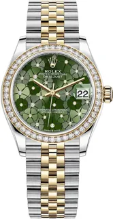 Rolex Datejust 31 278383GFDJ Yellow gold and Stainless steel Green