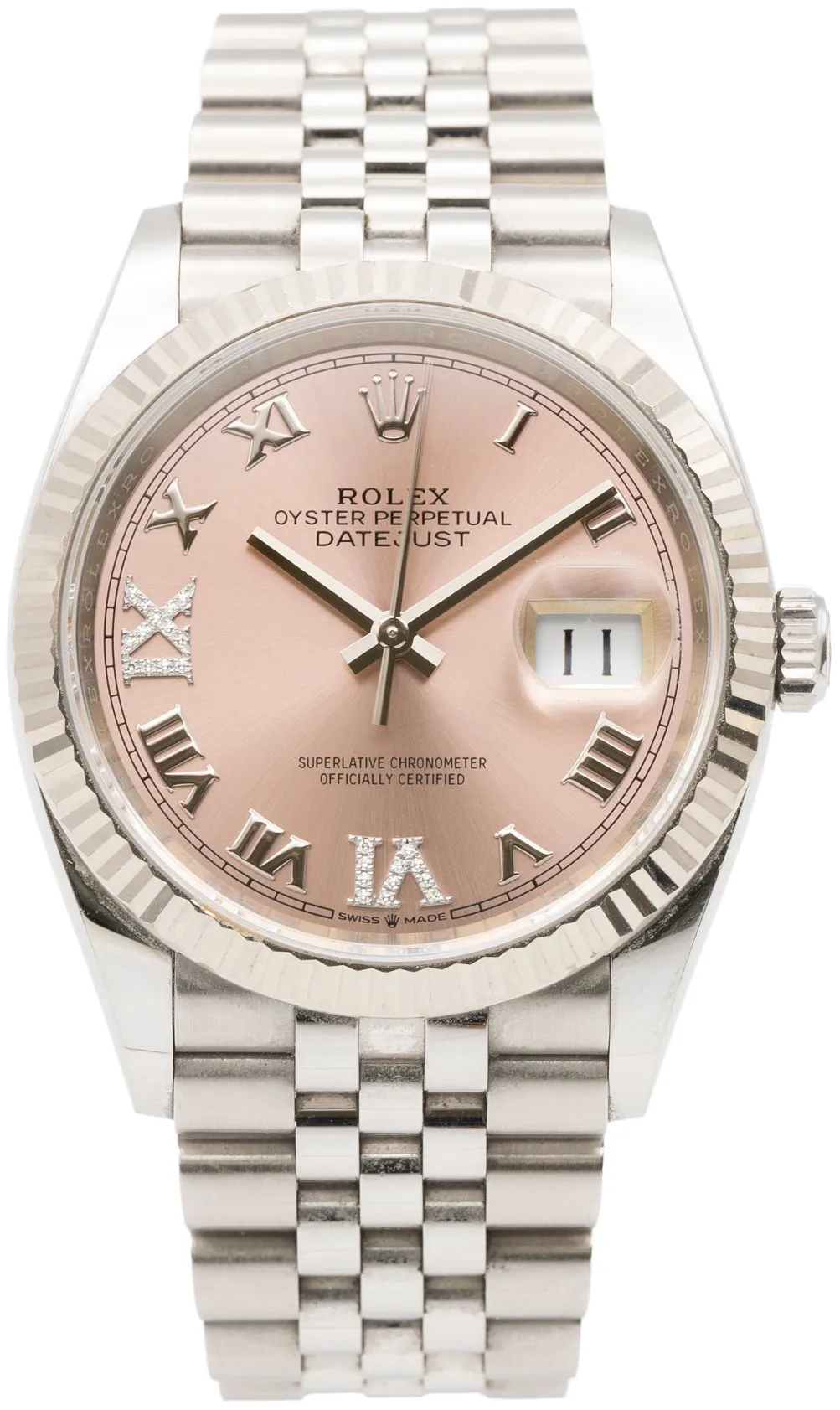 Rolex Datejust 36 126234 36mm White gold and Stainless steel Salmon