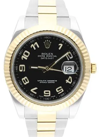 Rolex Datejust II 116333 41mm Yellow gold and Stainless steel Black