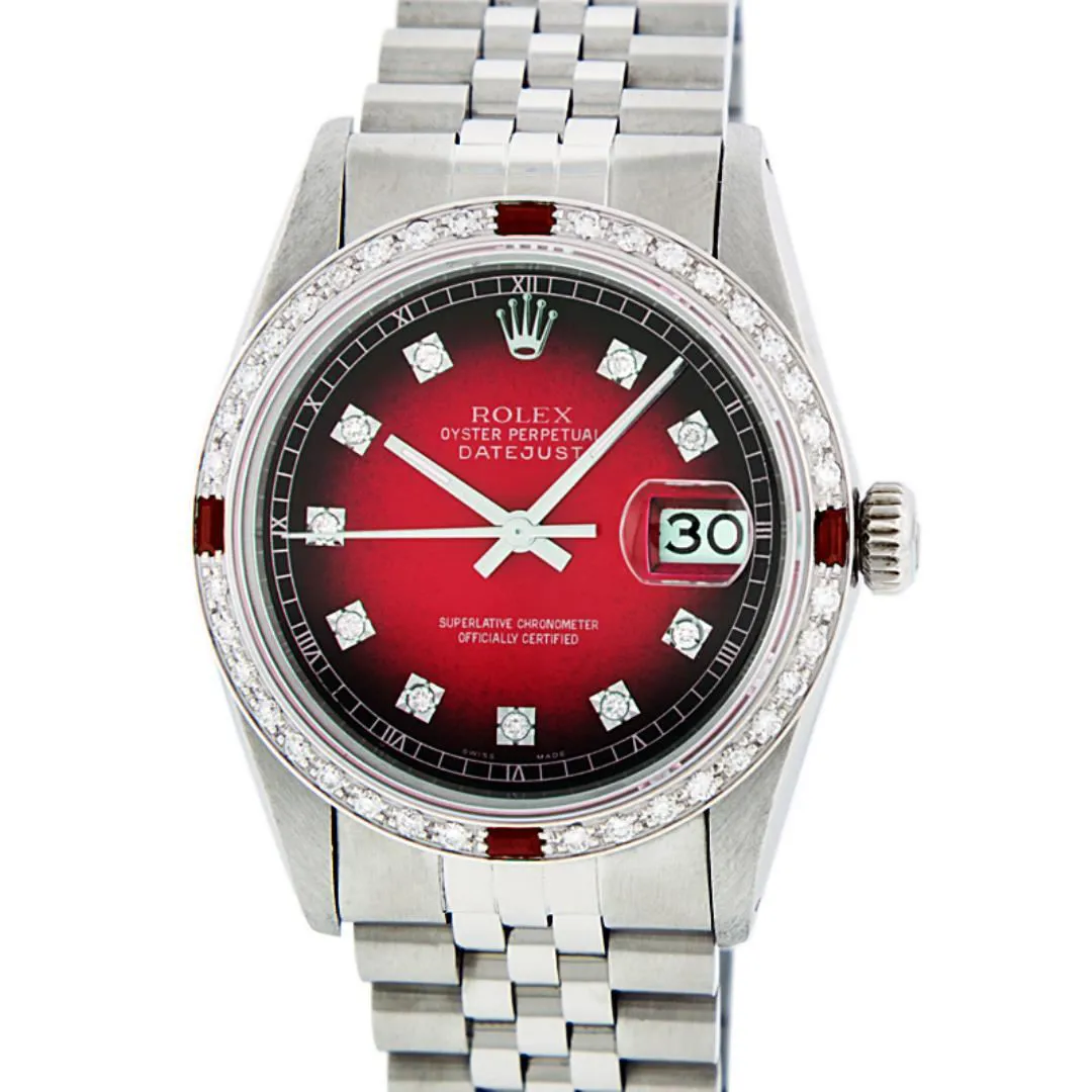 Rolex Datejust 36mm Stainless steel and 18k white gold Red