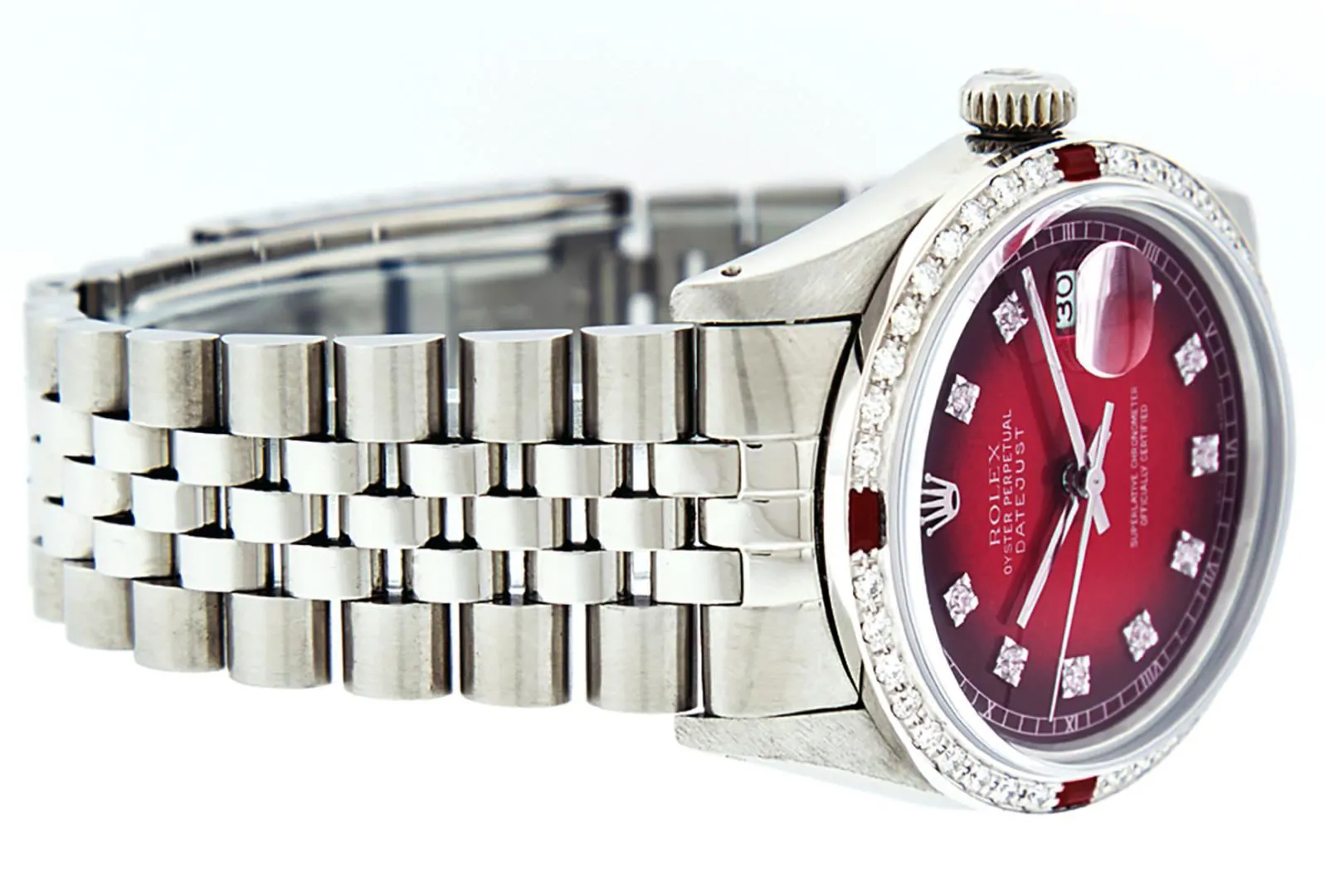 Rolex Datejust 36mm Stainless steel and 18k white gold Red 2