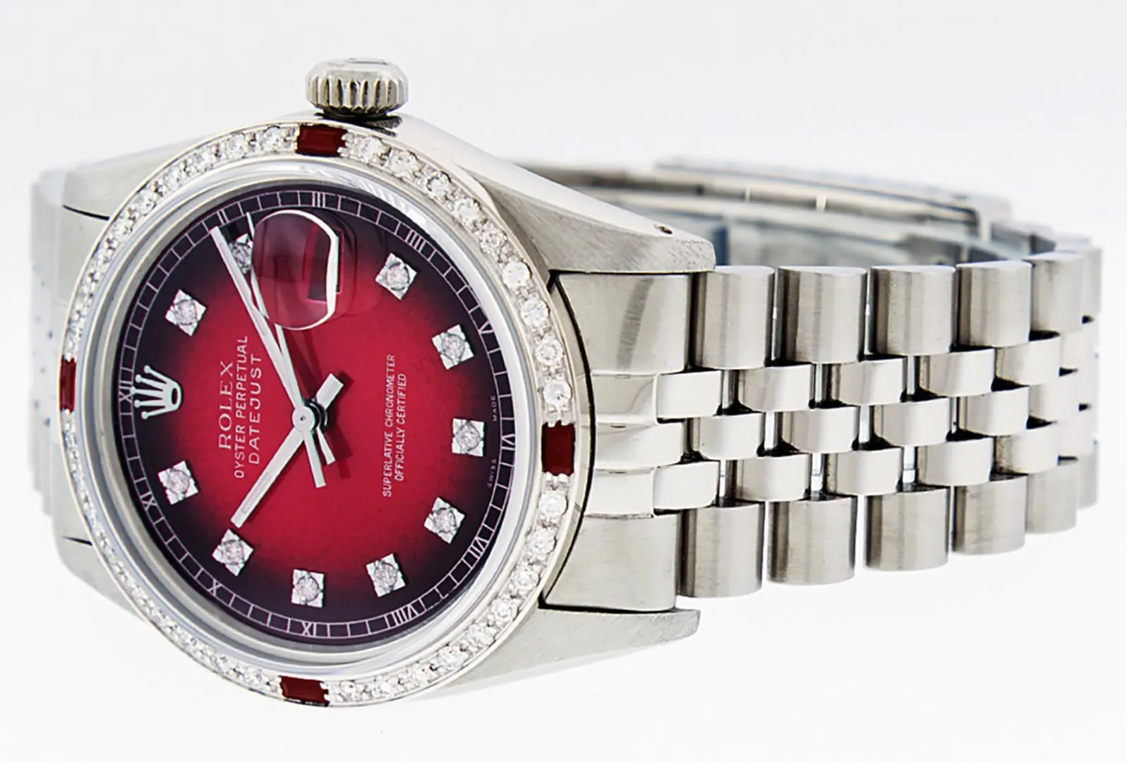 Rolex Datejust 36mm Stainless steel and 18k white gold Red 7