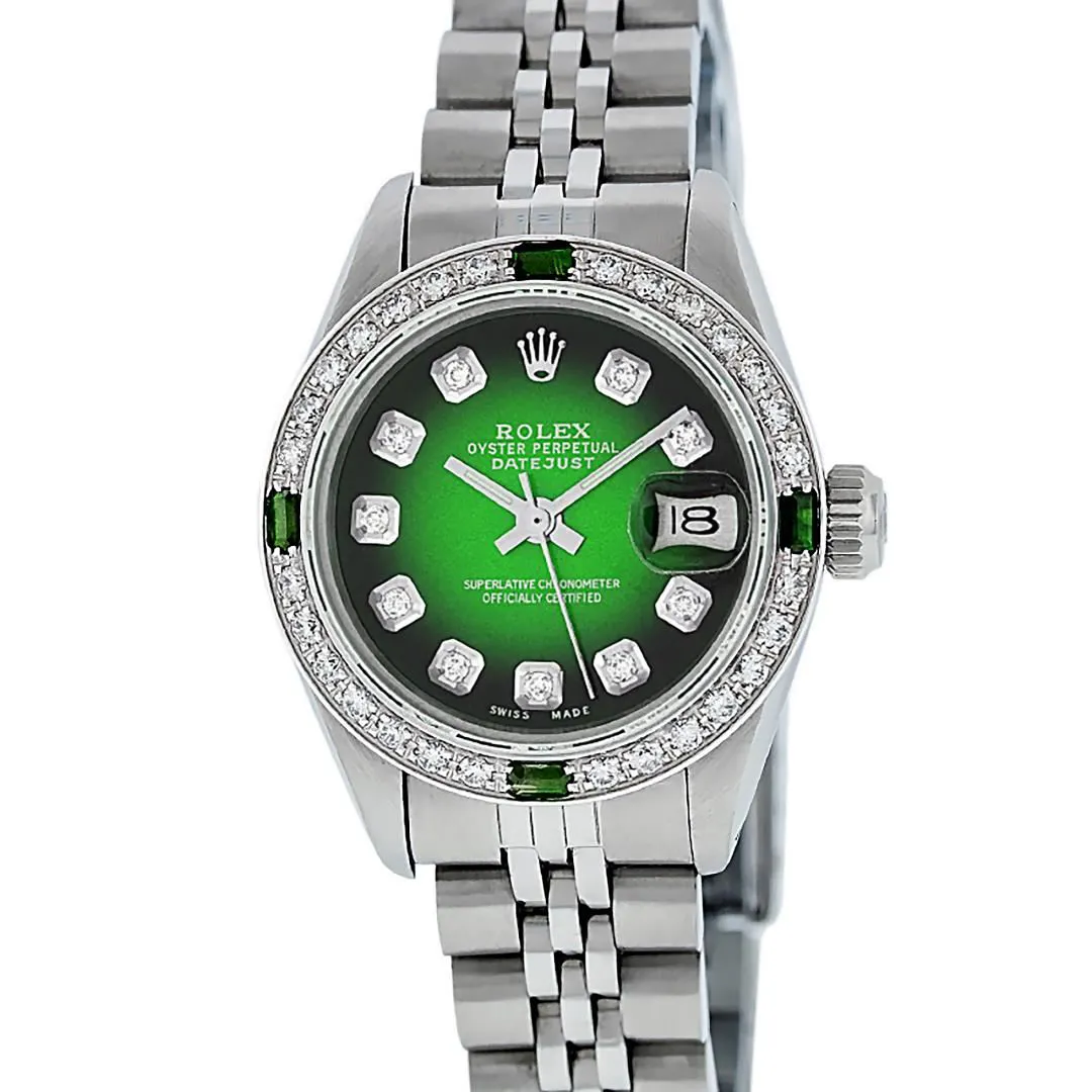 Rolex Datejust 26mm Stainless steel and 18k white gold Green